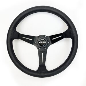 VOLANTE DESPLAZADO MOD. CLASSIC PIEL PERFORADA BRAZOS NEGROS OCC MOTORSPORT