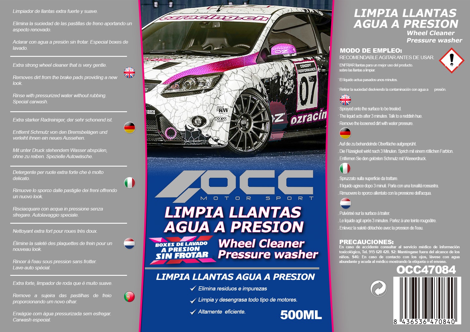 LIMPIA LLANTAS SIN FROTAR 500 ML OCC MOTORSPORT - Imagen 6