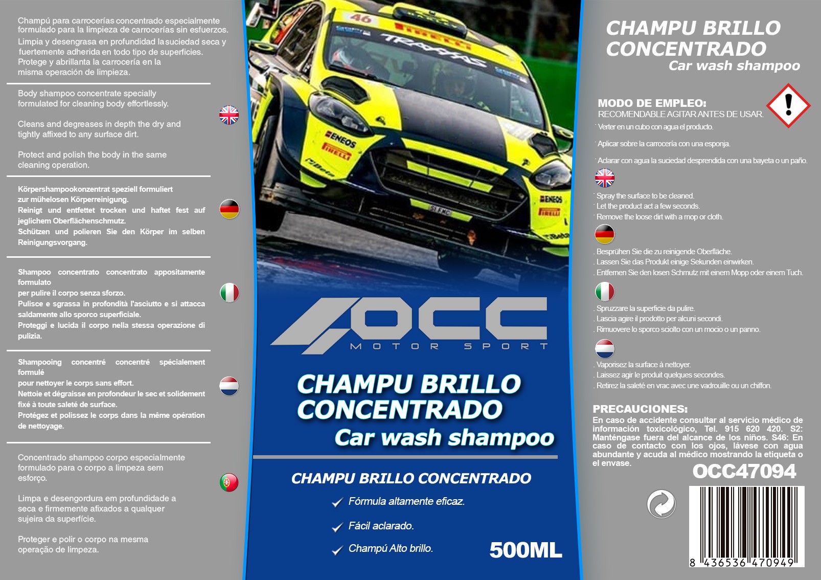 CHAMPU PARA COCHE 500 ML OCC MOTORSPORT - Imagen 7