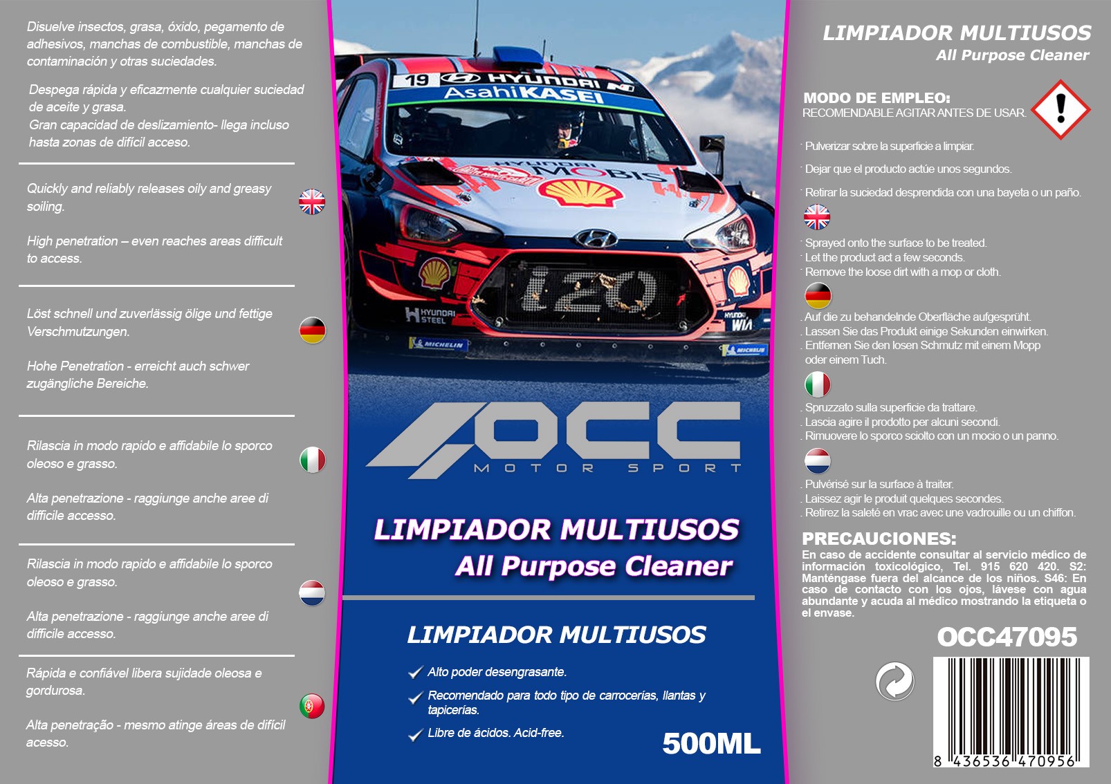 LIMPIADOR MULTIUSOS APC 500 ML OCC MOTORSPORT - Imagen 7