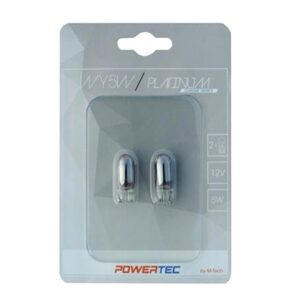 POWERTEC PLATINUM WY5W T10 5W WEDGE 12V CHROME BLISTER