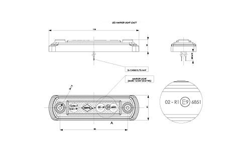 LUZ DE GÁLIBO HORPOL LED HOR65 LD677 12/24V ECE ROJO - Imagen 4