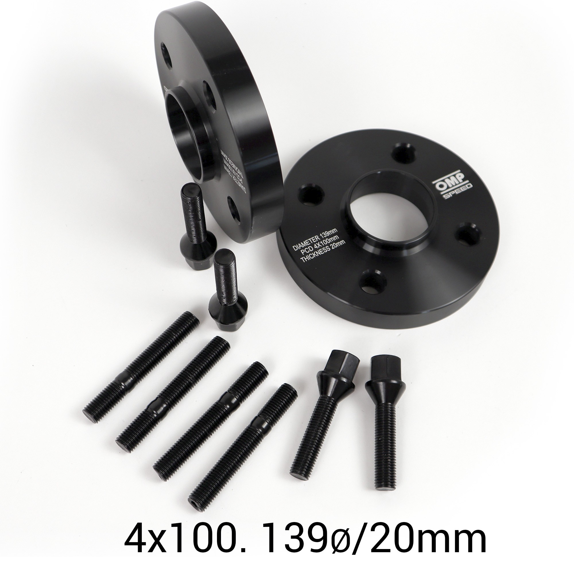 OMP SPEED JUEGO DE SEPARADORES D. CENT. ANCHO: 20MM PCD: 4X100 CB.H: 56.1 CB.W: 56.1 TORNILLO M12X1.5CONICO+ESPARRAGOS M12X1.5 - Imagen 3