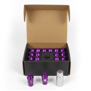 OMP SPEED JUEGO DE 20 TUERCAS DE ALUMINIO M14X1.5 LLAVE DE 19 LARGO 40MM COLOR MORADO DE ALUMINIO 7075