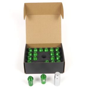 OMP SPEED JUEGO DE 20 TUERCAS DE ALUMINIO M14X1.5 LLAVE DE 19 LARGO 40MM COLOR VERDE DE ALUMINIO 7075