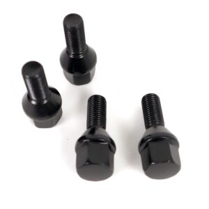 OMP SPEED JUEGO DE 4 TORNILLOS M12X1.5 CONICO LARGO 28MM LLAVE 19 COLOR NEGRO DIN 10.9