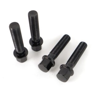 OMP SPEED JUEGO DE 4 TORNILLOS M14X1.5 PLANO LARGO 48MM LLAVE 17 COLOR NEGRO DIN 10.9