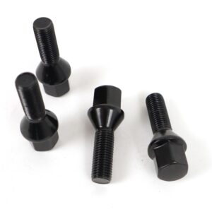 OMP SPEED JUEGO DE 4 TORNILLOS M12X1.5 CONICO LARGO 28MM LLAVE 17 COLOR NEGRO DIN 10.9
