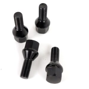 OMP SPEED JUEGO DE 4 TORNILLOS M12X1.25 CONICO LARGO 28MM LLAVE 19 COLOR NEGRO DIN 10.9