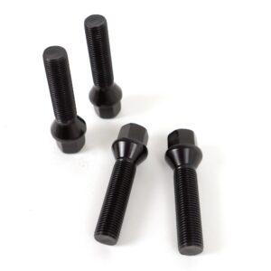 OMP SPEED JUEGO DE 4 TORNILLOS M14X1.5 ESFERICO LARGO 40MM LLAVE 17 COLOR NEGRO DIN 10.9