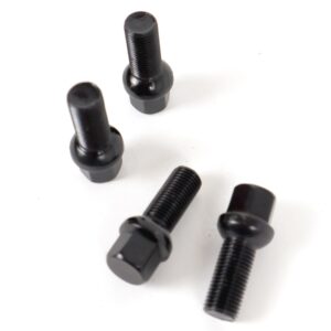 OMP SPEED JUEGO DE 4 TORNILLOS M14X1.5 ESFERICO LARGO 28MM LLAVE 17 COLOR NEGRO DIN 10.9