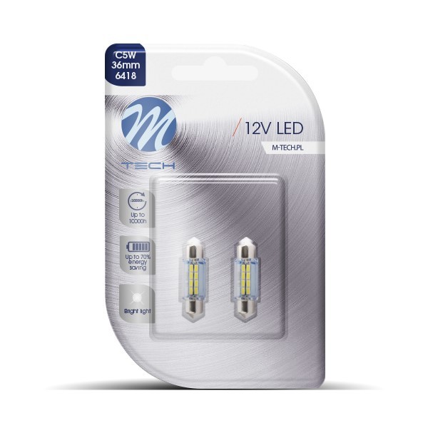 BLISTER 2X LED L085W - C5W 36MM 8XSMD3014 BLANCO
