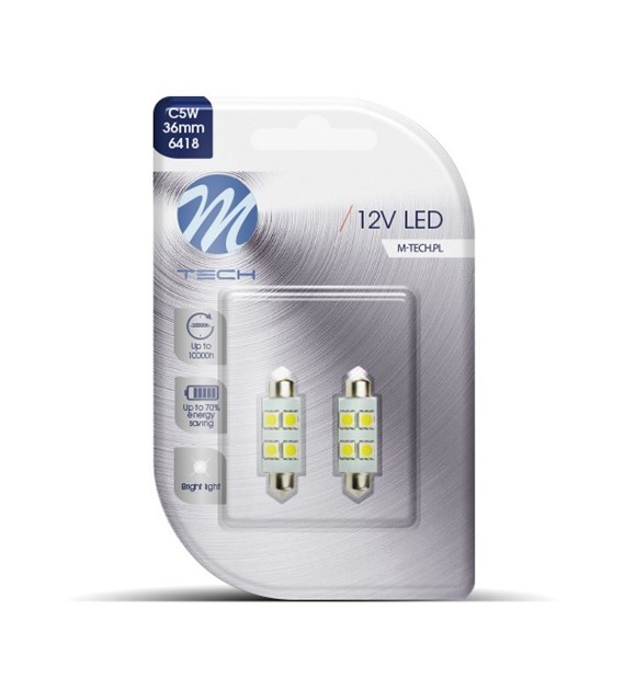 BLISTER 2X LED L072W - C5W 36MM 4XSMD5050 BLANCO