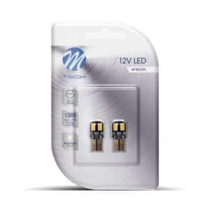 BLISTER 2X M-TECH ECONO LB323W - W5W, 4XSMD5730 LED, 12V CANBUS, BLANCO