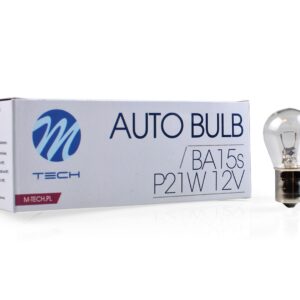 LÁMPARA M-TECH BA15S 12V/21W S25 CLEAR | 10 UDS