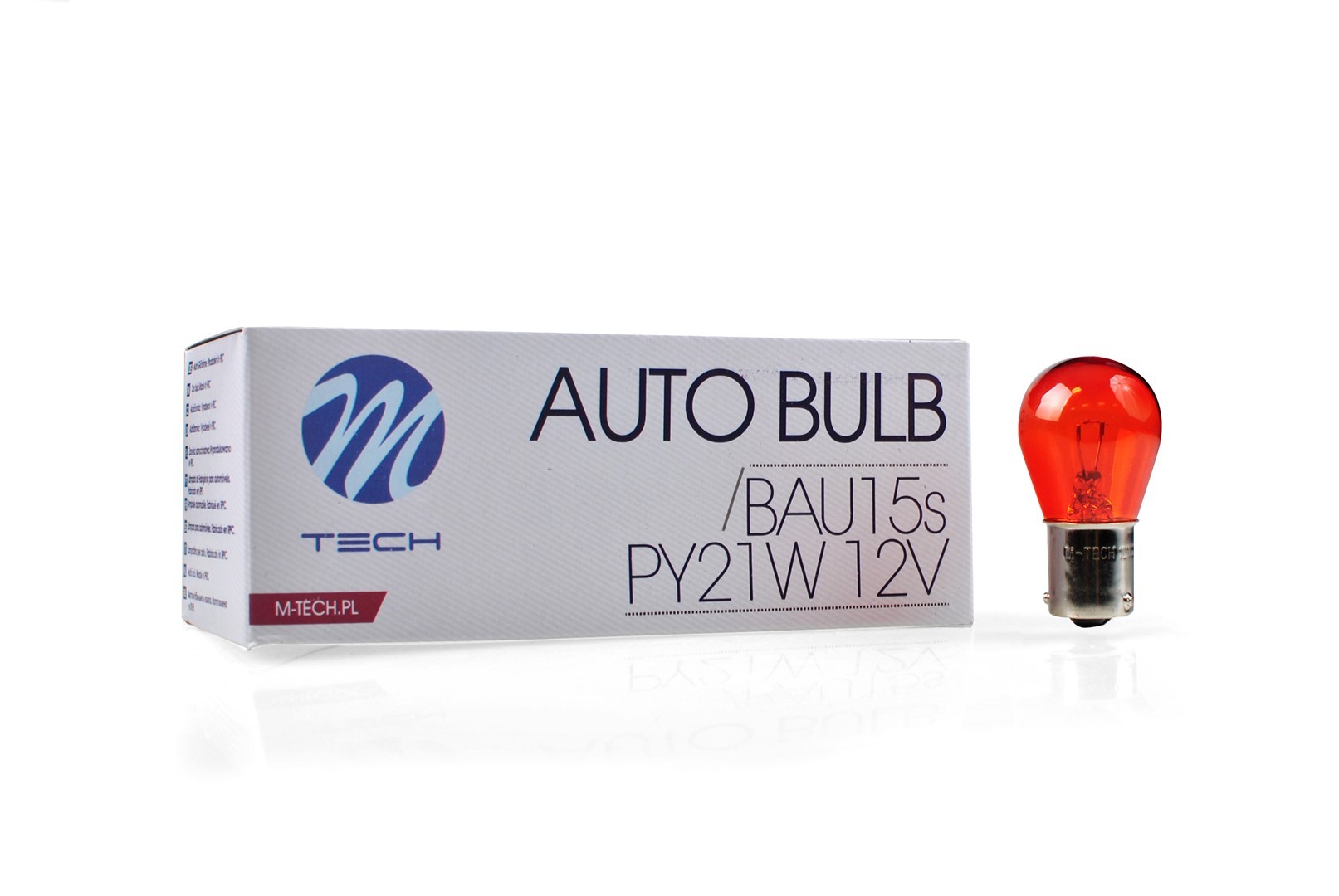LÁMPARA M-TECH BAU15S 12V/21W PY21W ÁMBAR | 10 UDS