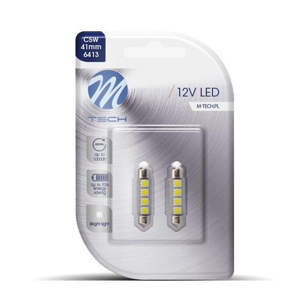 BLISTER 2X LED L311W - C5W 41MM 4XSMD5050 CANBUS BLANCO