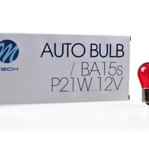 LÁMPARA M-TECH BA15S 12V 21/4W S25 ROJO | 10 UDS