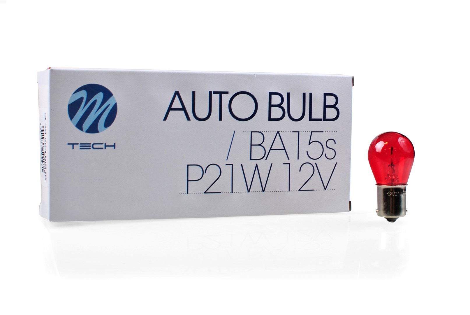 LÁMPARA M-TECH BA15S 12V 21/4W S25 ROJO | 10 UDS