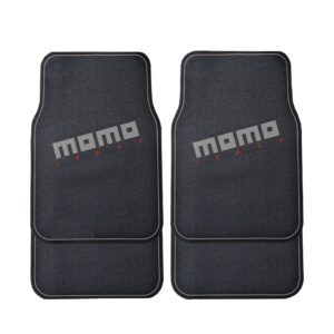SET COMPLETO 4 PIEZAS ALFOMBRAS MOMO GOMA UNIVERSALES NEGRO Y GRIS