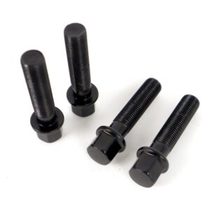 OMP SPEED JUEGO DE 4 TORNILLOS M12X1.25 PLANO LARGO 40MM LLAVE 19 COLOR NEGRO DIN 10.9