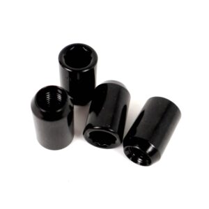 OMP SPEED JUEGO DE 4 TUERCAS ESTRELLA M12X1.5 CONICO LARGO 36MM LLAVE 17/19 COLOR NEGRO DIN 10.9