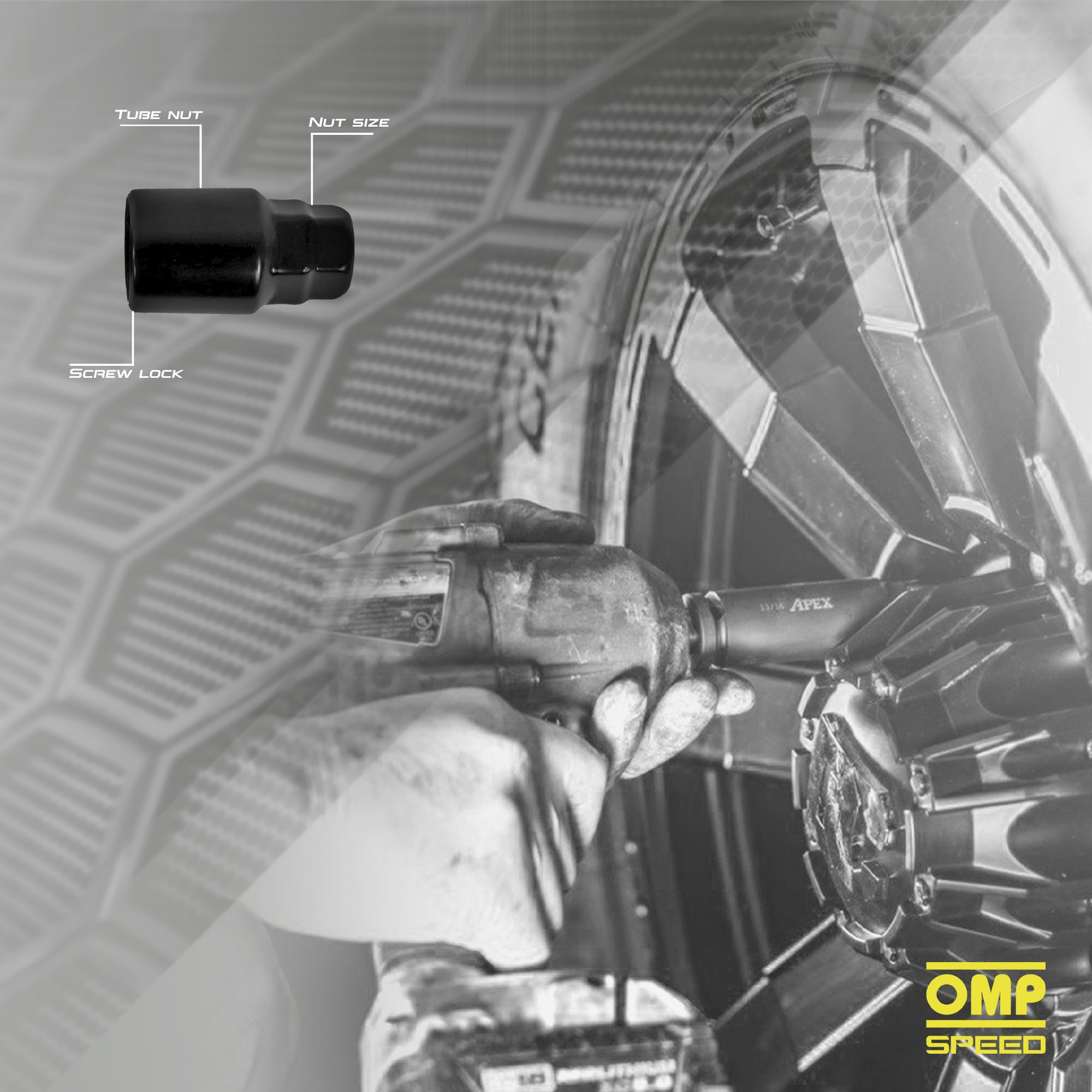 OMP SPEED JUEGO DE 4 TORNILLOS ALLEN M12X1.5 CONICO LARGO 26MM LLAVE 17/19 COLOR NEGRO DIN 10.9 - Imagen 3