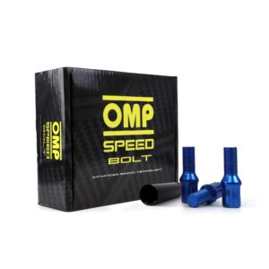 OMP SPEED JUEGO DE 20 TORNILLOS ACERO DE COLORES M14X1.25 LLAVE DE 17/19 LARGO 27MM COLOR AZUL Y MATERIAL DIN 10.9