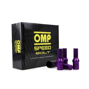 OMP SPEED JUEGO DE 20 TORNILLOS ACERO DE COLORES M14X1.25 LLAVE DE 17/19 LARGO 27MM COLOR MORADO Y MATERIAL DIN 10.9