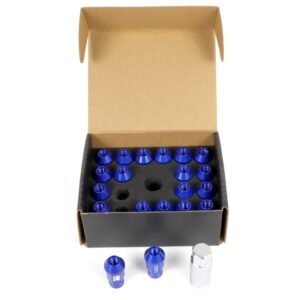 OMP SPEED JUEGO DE 20 TUERCAS DE ALUMINIO M14X1.25 LLAVE DE 19 LARGO 40MM COLOR AZUL DE ALUMINIO 7075