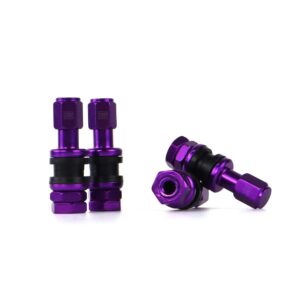 OMP SPEED JUEGO DE 4 VALVULAS DE ALUMINIO PARA LLANTAS, COLOR VIOLETA, VALVULAS PARA NEUMATICOS