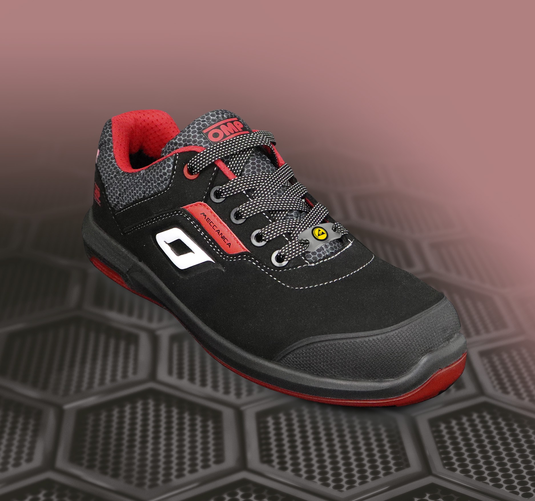 OMP MECCANICA ZAPATILLAS TRABAJO SEGURIDAD S3 SRC ESD PRO URBAN TALLA 40 NEGRO ROJO - Imagen 12
