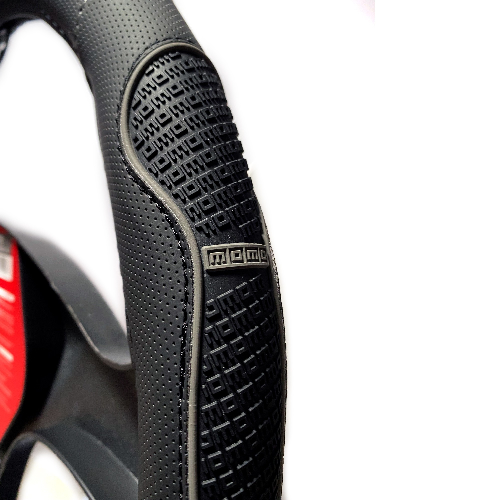 FUNDA VOLANTE MOMO SUPERGRIP UNIVERSAL NEGRO Y GRIS 38-39CM - Imagen 2