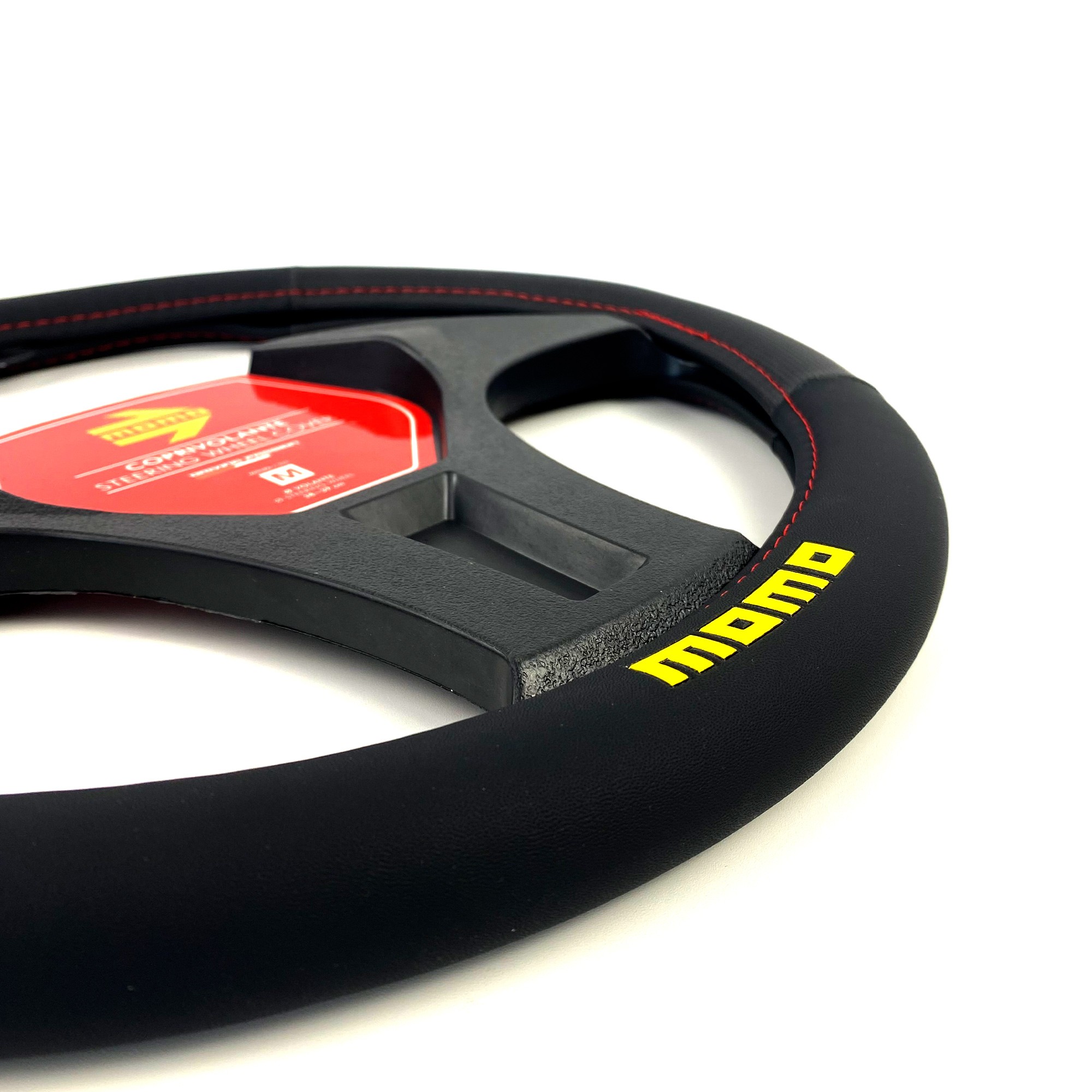 FUNDA VOLANTE MOMO EASY UNIVERSAL NEGRO Y ROJO 38-39CM - Imagen 2