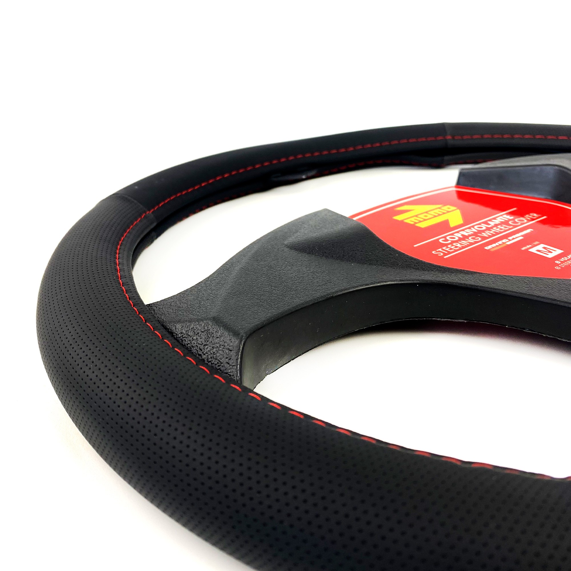 FUNDA VOLANTE MOMO EASY UNIVERSAL NEGRO Y ROJO 38-39CM - Imagen 4