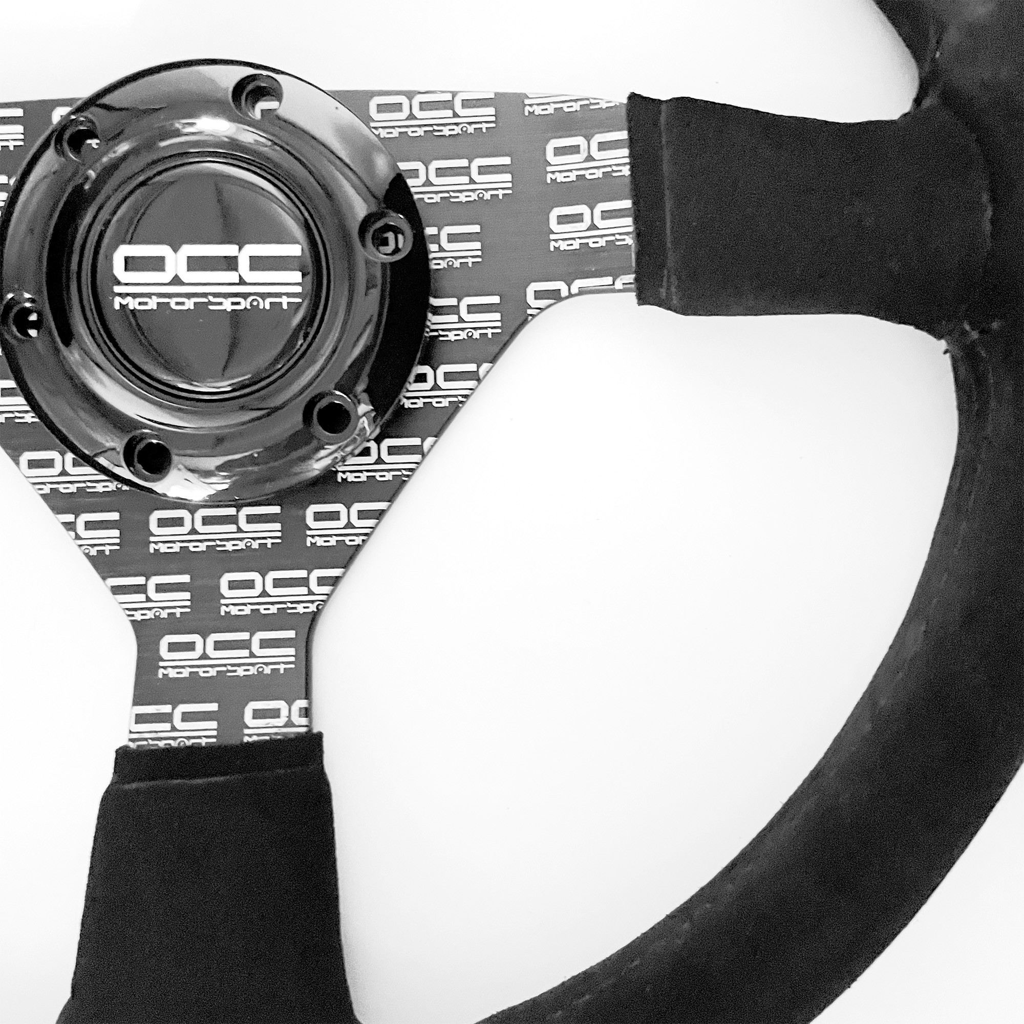 VOLANTE PLANO MOD. CLASSIC PIEL VUELTA BRAZOS NEGROS SERIGRAFIADOS OCC MOTORSPORT - Imagen 5
