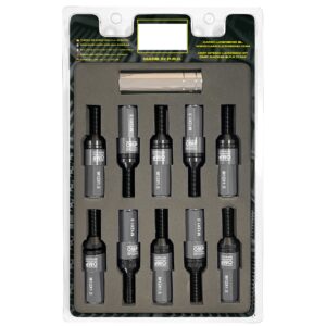OMP SPEED JUEGO DE 20 TORNILLOS CON PROTECTOR DE ALUMINIO DE COLORES M12X1.5 LLAVE DE 17-19 LARGO 28MM CON PROTECTOR PLATA