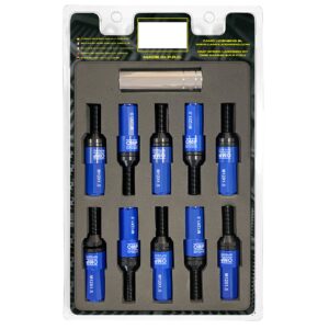 OMP SPEED JUEGO DE 20 TORNILLOS CON PROTECTOR DE ALUMINIO DE COLORES M12X1.5 LLAVE DE 17-19 LARGO 28MM CON PROTECTOR AZUL