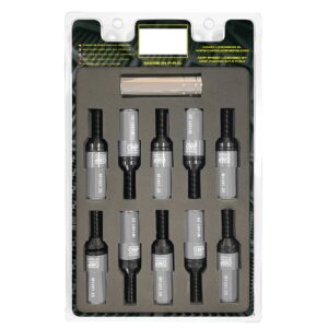 OMP SPEED JUEGO DE 20 TORNILLOS CON PROTECTOR DE ALUMINIO DE COLORES M14X1.25 LLAVE DE 17-19 LARGO 28MM CON PROTECTOR GRIS
