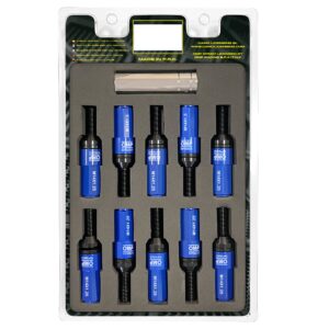 OMP SPEED JUEGO DE 20 TORNILLOS CON PROTECTOR DE ALUMINIO DE COLORES M14X1.25 LLAVE DE 17-19 LARGO 28MM CON PROTECTOR AZUL