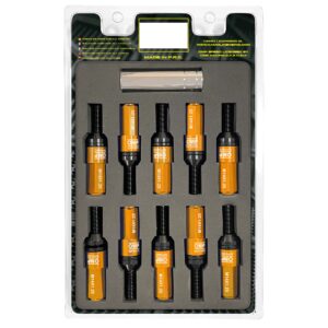OMP SPEED JUEGO DE 20 TORNILLOS CON PROTECTOR DE ALUMINIO DE COLORES M14X1.25 LLAVE DE 17-19 LARGO 28MM CON PROTECTOR NARANJA
