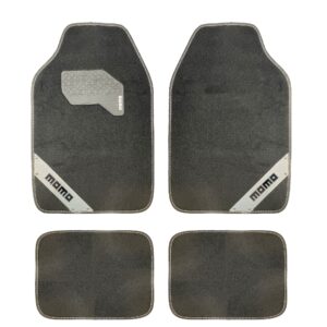 SET COMPLETO DE 4 PIEZAS ALFOMBRAS MOMO 012 UNIVERSALES NEGRO/BLANCO