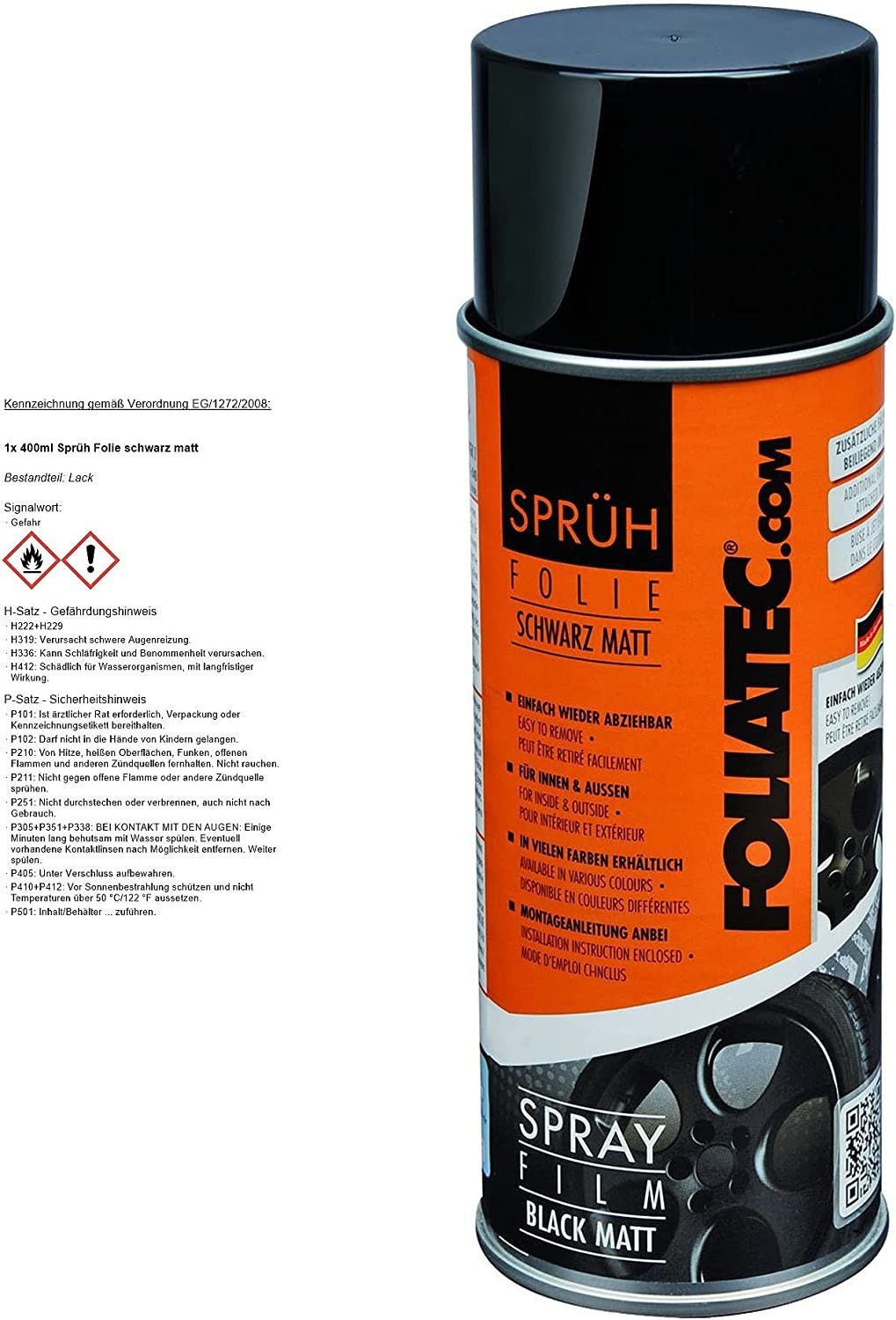 FOLIATEC GOMA LÍQUIDA NEGRA MATE 1 X 400 ML - Imagen 7