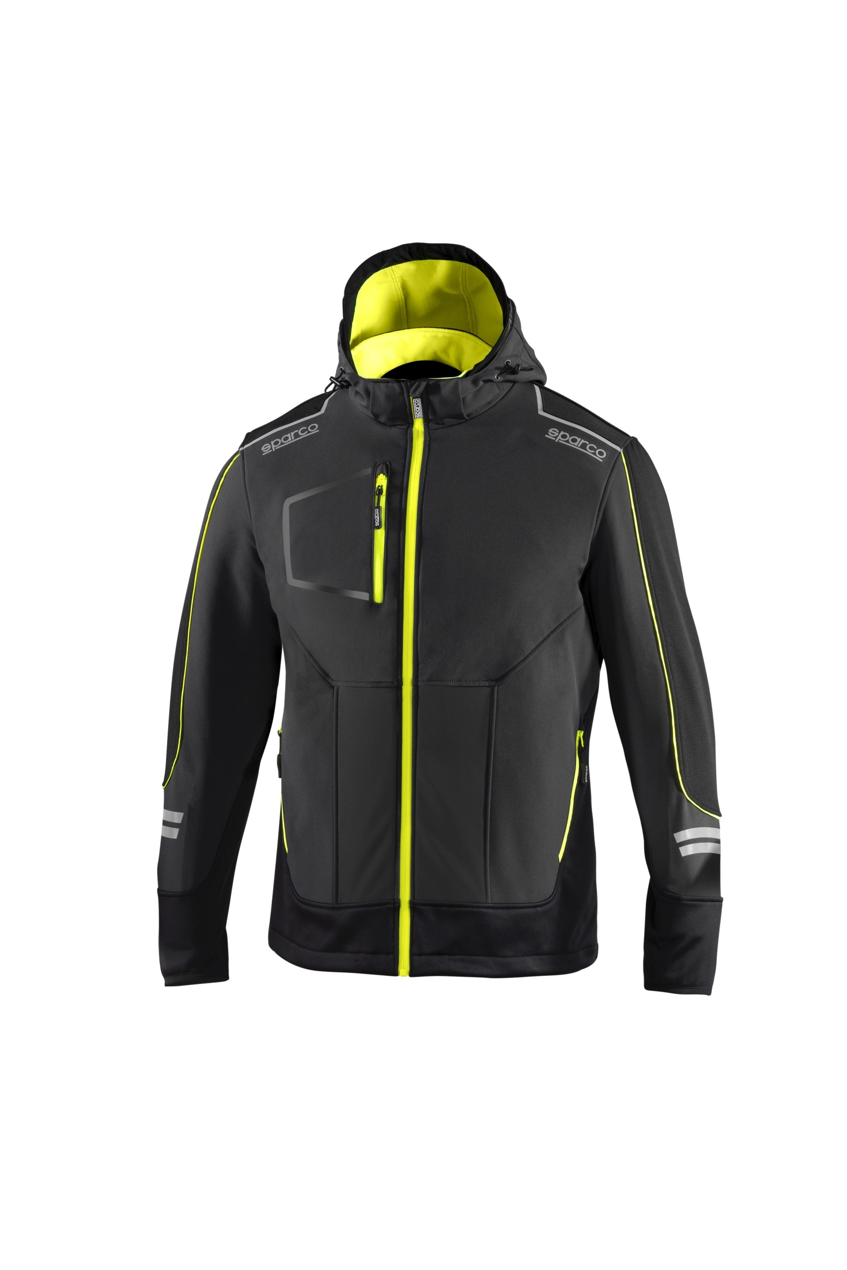 CHAQUETA SOFT-SHELL TECH TW TALLA S GRIS/AMARILLO FLUO