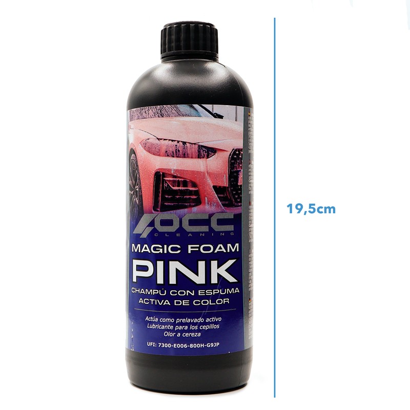 CHAMPU ESPUMANTE COCHE MAGIC FOAM COLOR ROSA 500 ML OCC MOTORSPORT - Imagen 2