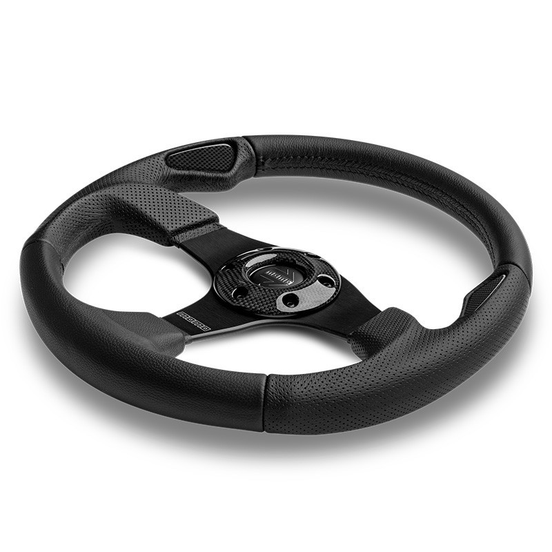 VOLANTE MOMO JET D35 350 CUERO NEGRO. - Imagen 2