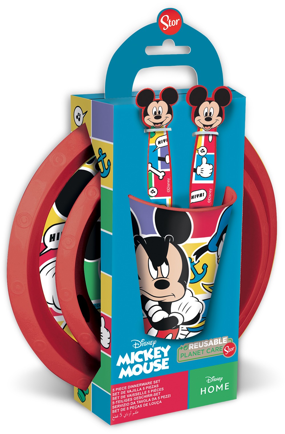 5 PCS EASY SET EN CAJA REGALO MICKEY