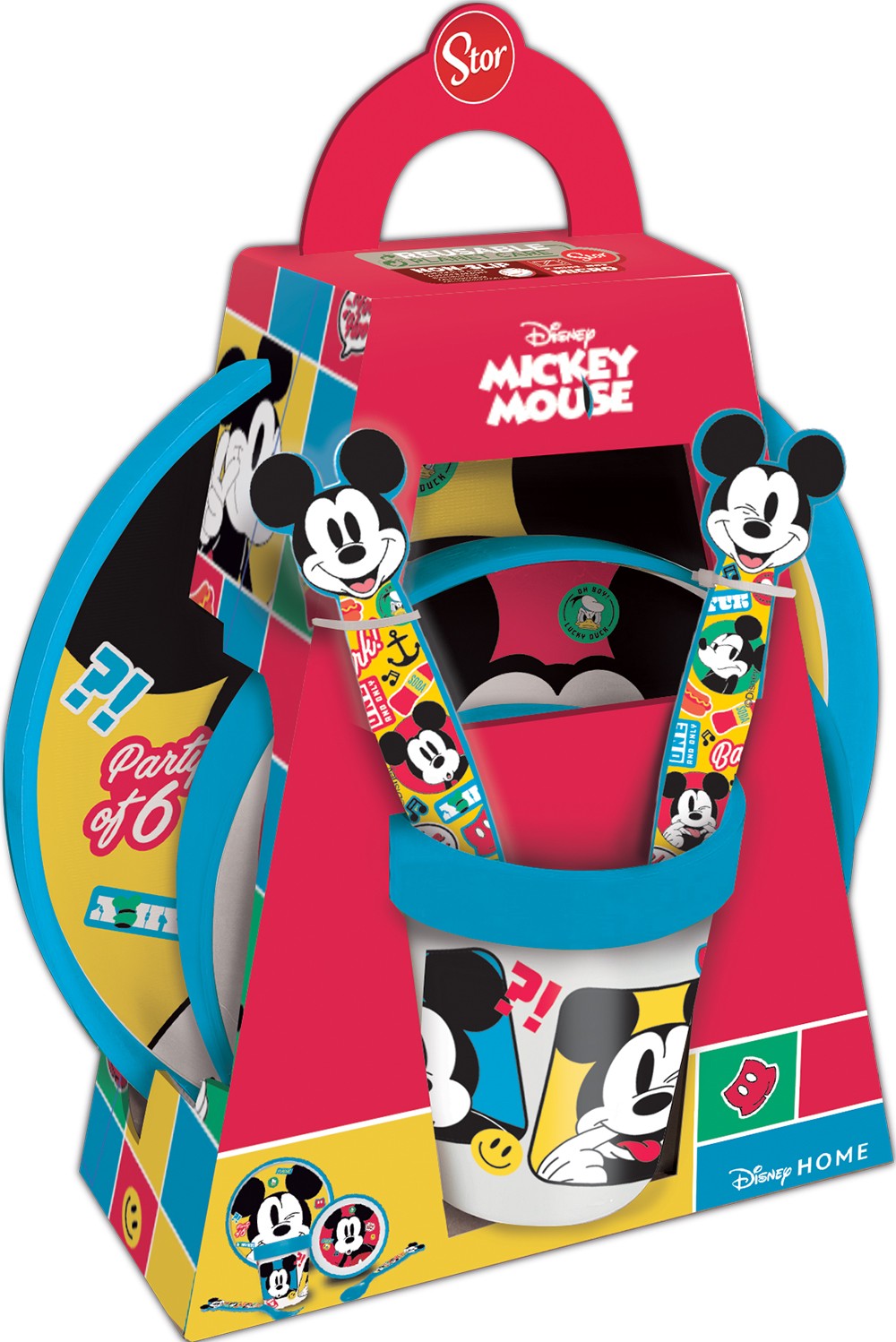SET PREMIUM BICOLOR ANTIDESLIZANTE 5 PCS MICKEY