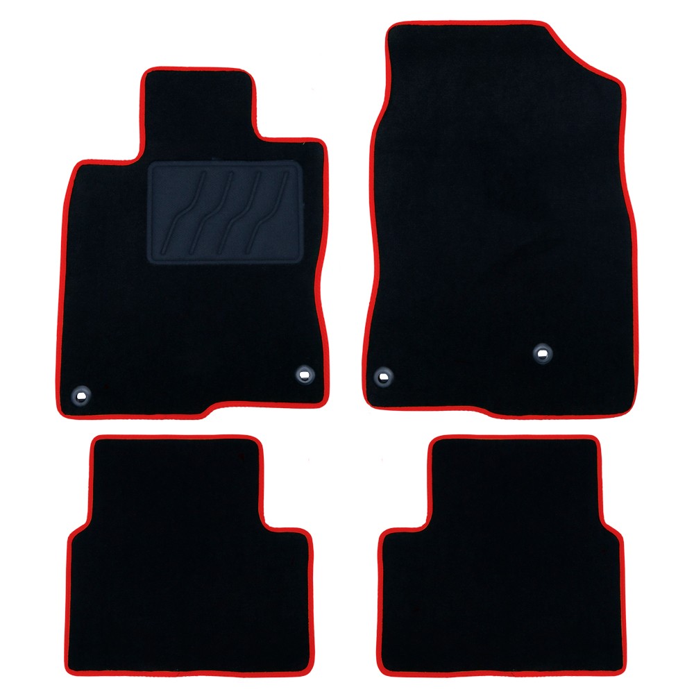ALFOMBRA A MEDIDA HONDA CIVIC X (2017-PRESENTE) 5PZ RIBETE ROJO