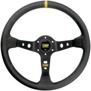 VOLANTE OMP CORSICA PIEL 350MM BRAZOS NEGRO - DETALLE AMARILLO